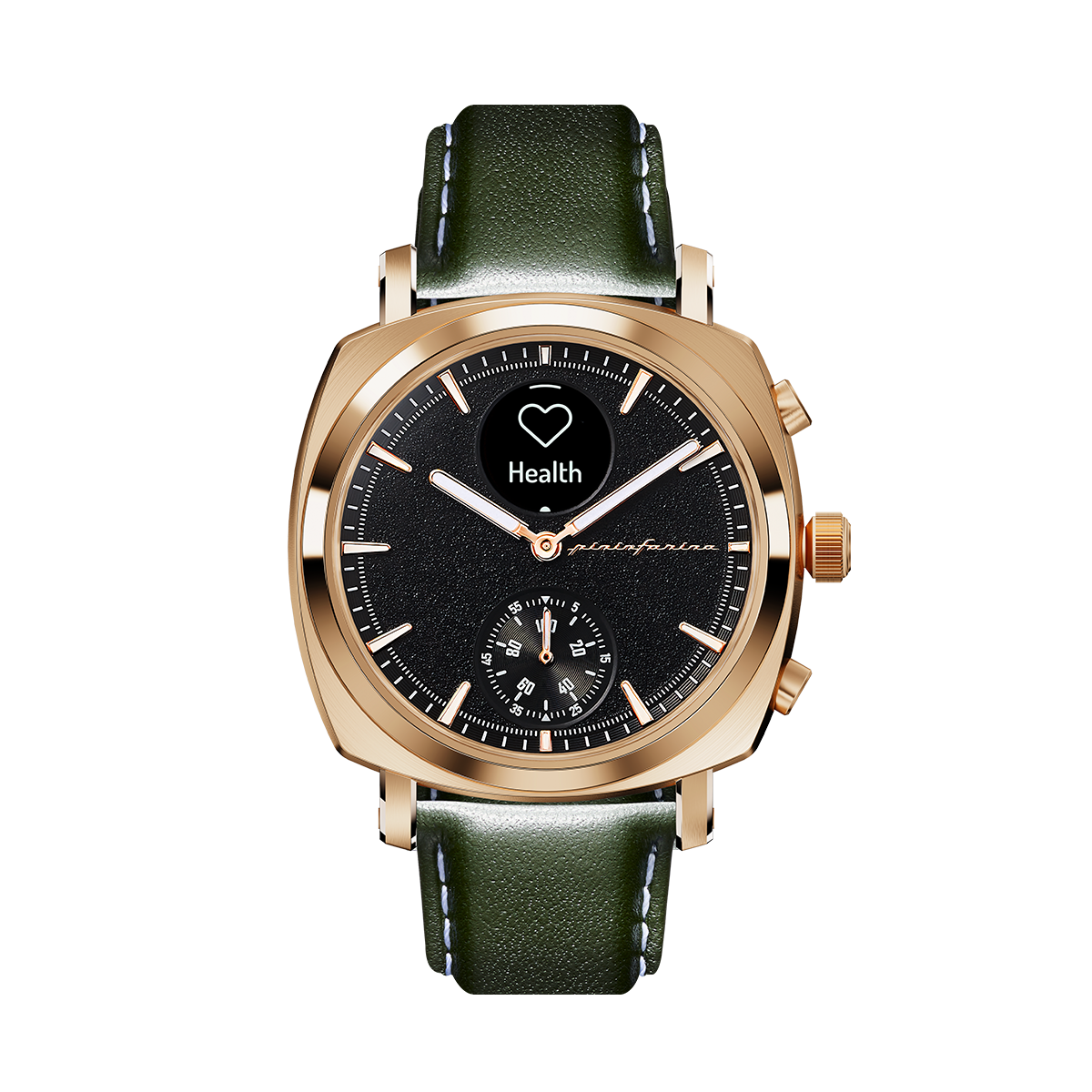 Custom image for Pininfarina Uhrenarmband - 22 mm breites Armband aus italienischem Leder für Senso Hybrid Smartwatches mit Edelstahlschließe & Quick Release Funktion - Grün mit Edelstahlverschluss - roségoldener