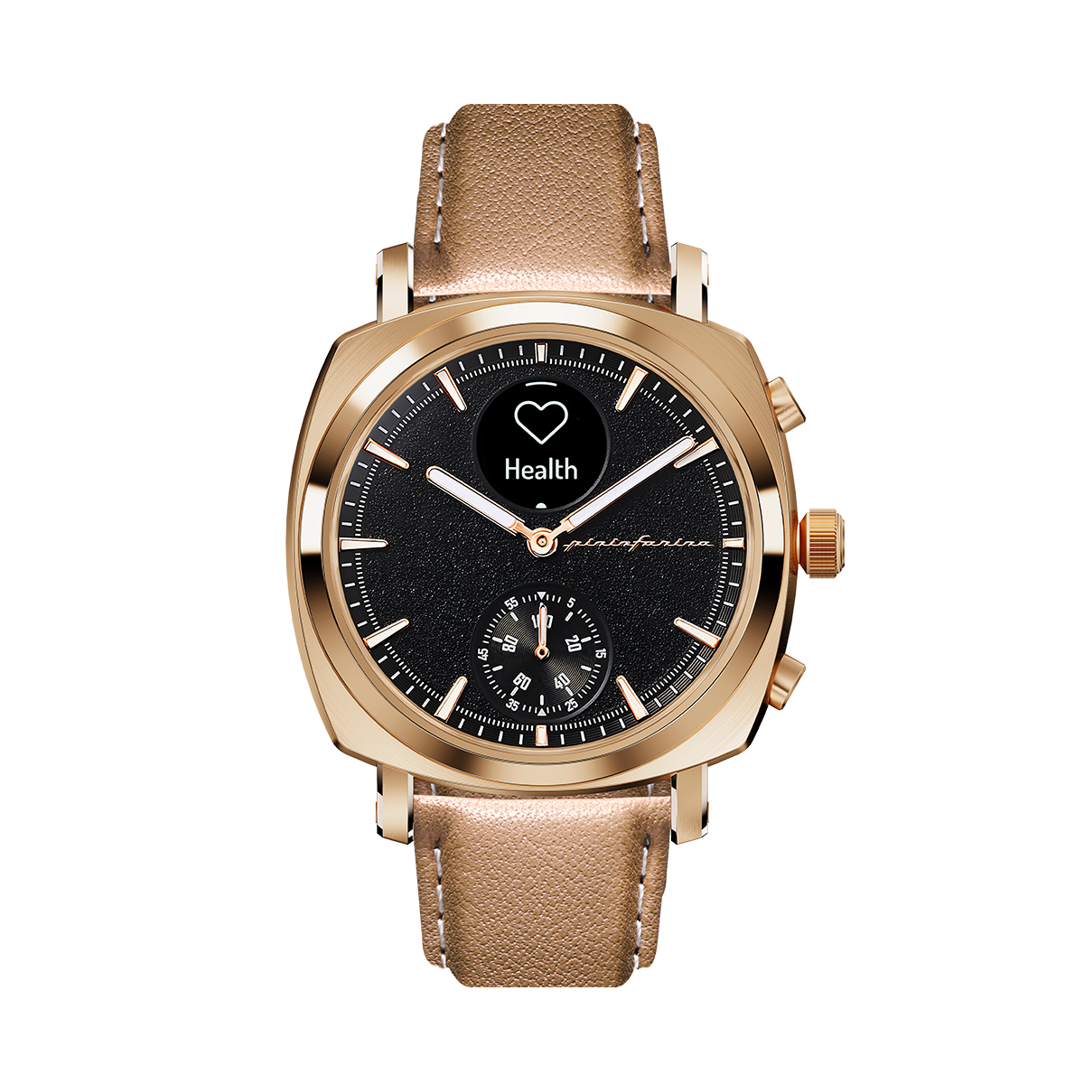 Custom image for Pininfarina Uhrenarmband - 22 mm breites Armband aus italienischem Leder für Senso Hybrid Smartwatches mit Edelstahlschließe & Quick Release Funktion - Beige mit Edelstahlverschluss - roségoldener