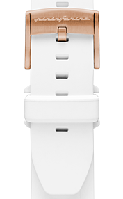 Pininfarina FKM Kautschuk Uhrenarmband - 22mm High-Performance Fluorelastomer Band für Senso Hybrid Smart Watch mit Edelstahlschließe & Quick Release - Wasserfest – Weiß – Stahlschließe - Rose Gold