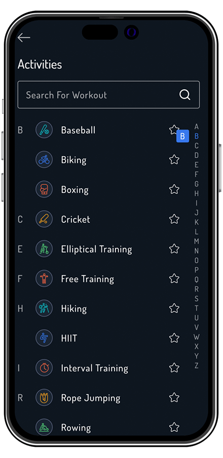 Sport tracker mobile app