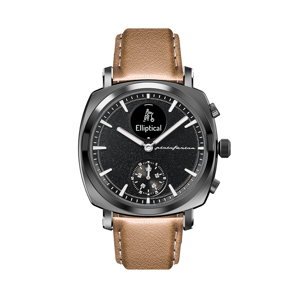 Custom image for Pininfarina Uhrenarmband - 22 mm breites Armband aus italienischem Leder für Senso Hybrid Smartwatches mit Edelstahlschließe & Quick Release Funktion - Beige mit Edelstahlverschluss - hellgrauer