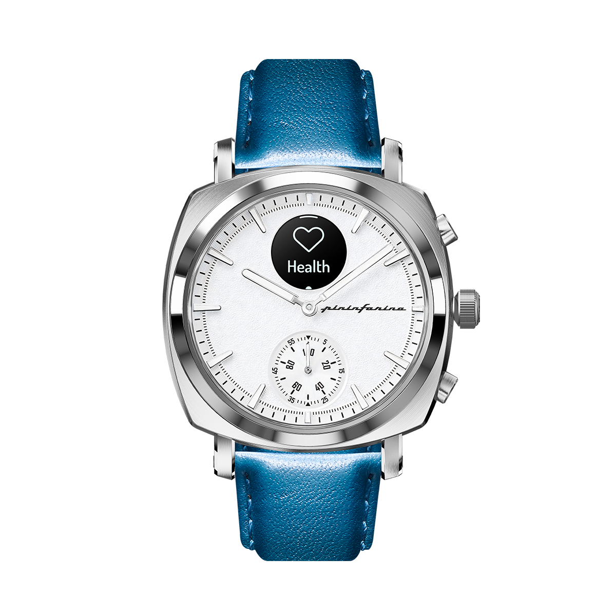 Custom image for Pininfarina Cinturino per orologio - Cinturino in vera pelle italiana da 22 mm per smartwatch Senso Hybrid con fibbia in acciaio e sgancio rapido  - Blu con fibbia in acciaio - fibbia in acciaio