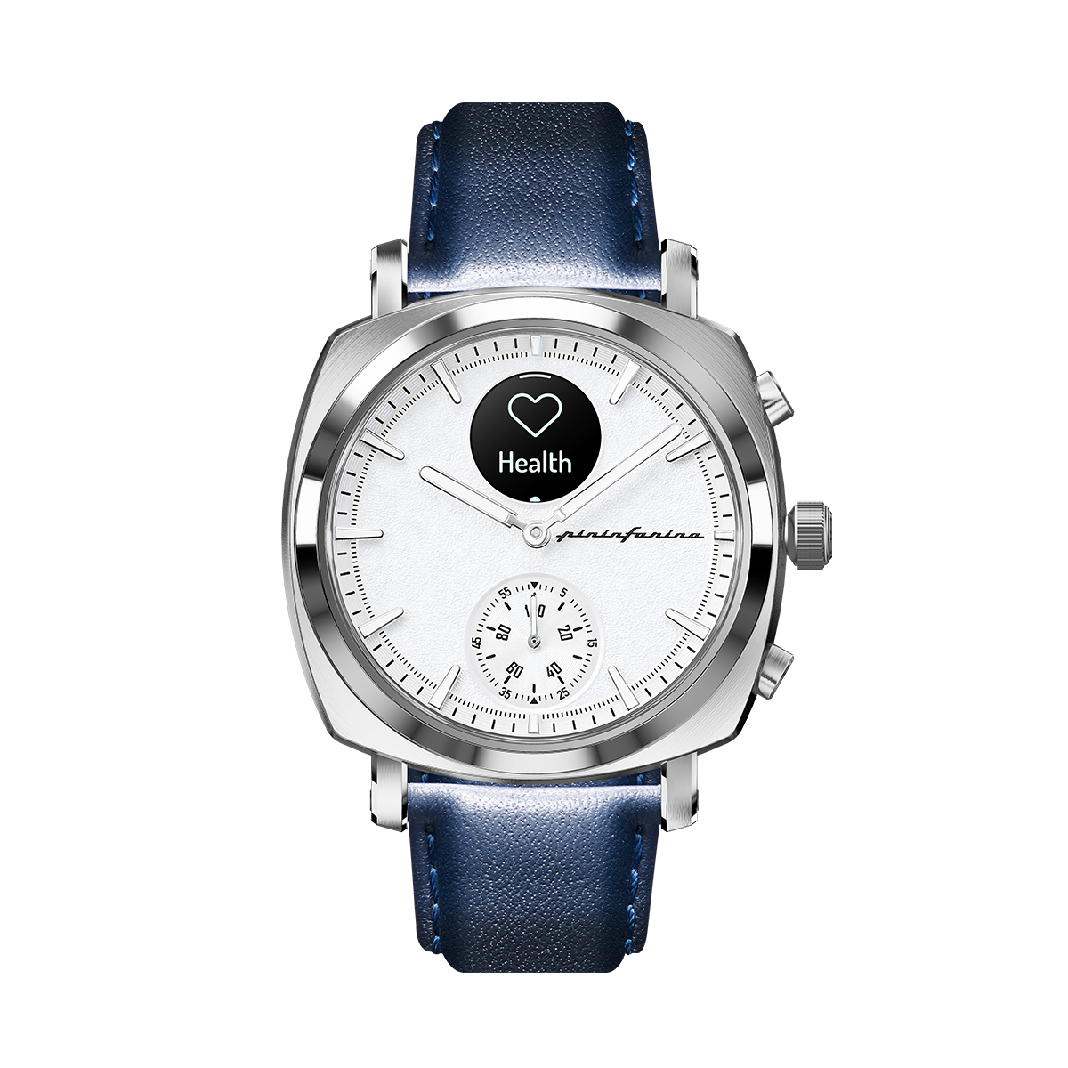 Custom image for Pininfarina Correa para Reloj - Correa de 22mm de cuero genuino italiano para reloj inteligente Senso Hybrid con hebilla de acero y cierre rápido - Azul oscuro con hebilla de acero - hebilla de acero