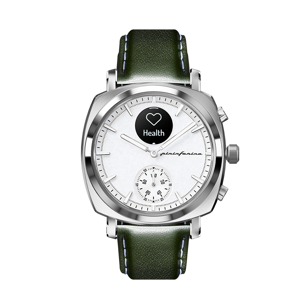 Custom image for Pininfarina Cinturino per orologio - Cinturino in vera pelle italiana da 22 mm per smartwatch Senso Hybrid con fibbia in acciaio e sgancio rapido  - verde con fibbia in acciaio - fibbia in acciaio