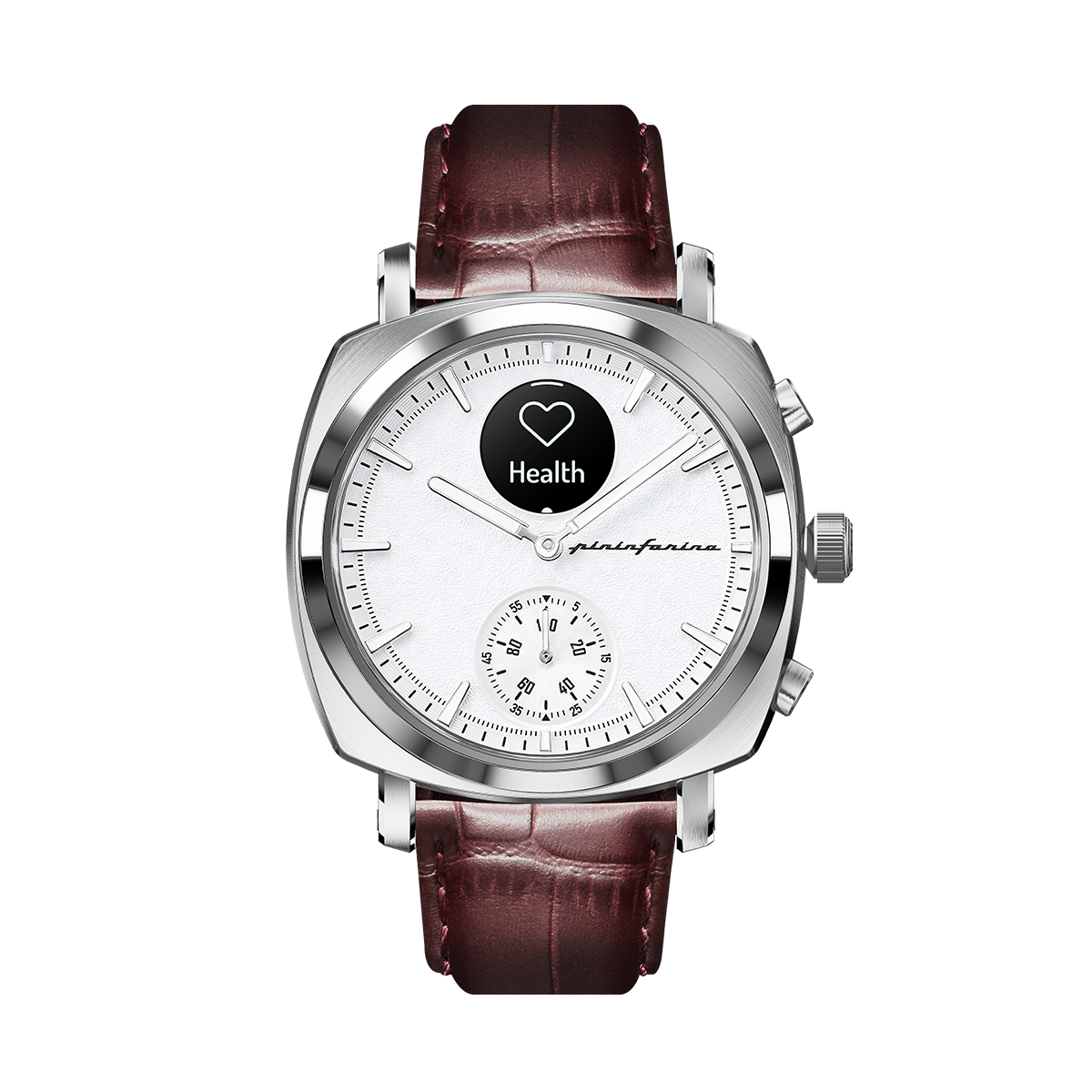 Custom image for Pininfarina Uhrenarmband mit Krokoprägung - 22 mm breites Armband aus italienischem Leder für Senso Hybrid Smartwatches mit Edelstahlschließe & Quick Release - Dunkelbraun mit Edelstahlverschluss - edelstahlverschluss