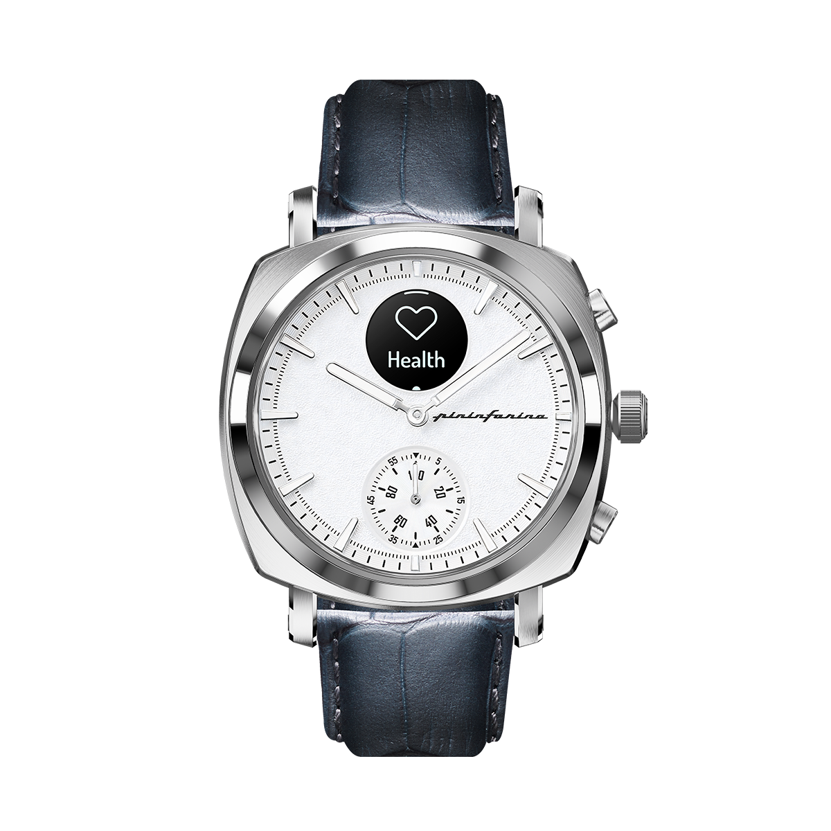 Custom image for Pininfarina Uhrenarmband mit Krokoprägung - 22 mm breites Armband aus italienischem Leder für Senso Hybrid Smartwatches mit Edelstahlschließe & Quick Release - Dunkelgrau mit Edelstahlverschluss - edelstahlverschluss