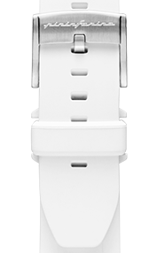 Pininfarina FKM Cinturino in gomma - Cinturino in fluoro-elastomero da 22 mm per Smart Watch Senso Hybrid con fibbia in acciaio e sgancio rapido - Resistente all'acqua - Bianco - fibbia in acciaio - Steel Buckle