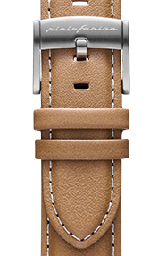 Pininfarina Uhrenarmband - 22 mm breites Armband aus italienischem Leder für Senso Hybrid Smartwatches mit Edelstahlschließe & Quick Release Funktion - Beige mit Edelstahlverschluss - edelstahlverschluss