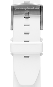 Pininfarina FKM Bracelet en caoutchouc de 22 mm de haute performance en fluoélastomère pour la montre intelligente Senso Hybrid - Etanche, blanc & sangle en acier - Light Grey