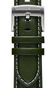 Pininfarina Correa para Reloj - Correa de 22mm de cuero genuino italiano para reloj inteligente Senso Hybrid con hebilla de acero y cierre rápido - Verde con hebilla de acero - hebilla de acero