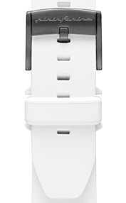 Pininfarina FKM Bracelet en caoutchouc de 22 mm de haute performance en fluoélastomère pour la montre intelligente Senso Hybrid - Etanche, blanc & sangle en acier - Dark Grey