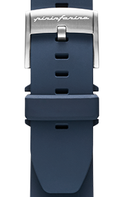 Pininfarina FKM Bracelet en caoutchouc de 22 mm de haute performance en fluoélastomère pour la montre intelligente Senso Hybrid - Etanche, bleu foncé & sangle en acier - Steel Buckle