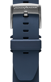 Pininfarina FKM Bracelet en caoutchouc de 22 mm de haute performance en fluoélastomère pour la montre intelligente Senso Hybrid - Etanche, bleu foncé & sangle en acier - Light Grey