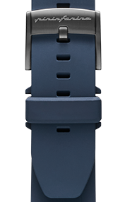 Pininfarina FKM Bracelet en caoutchouc de 22 mm de haute performance en fluoélastomère pour la montre intelligente Senso Hybrid - Etanche, bleu foncé & sangle en acier - Dark Grey