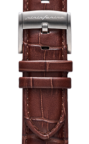 Pininfarina Cinturino per orologio - Cinturino in vera pelle italiana da 22 mm per smartwatch Senso con fibbia in acciaio e sgancio rapido  - TEXTURE Coccodrillo marrone/Fibbia in Acciaio - fibbia in acciaio