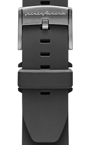 Pininfarina FKM Bracelet en caoutchouc de 22 mm de haute performance en fluoélastomère pour la montre intelligente Senso Hybrid - Etanche, noir & sangle en acier - Light Grey