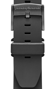 Pininfarina FKM Bracelet en caoutchouc de 22 mm de haute performance en fluoélastomère pour la montre intelligente Senso Hybrid - Etanche, noir & sangle en acier - Dark Grey