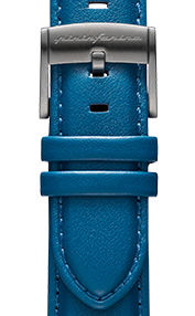 Pininfarina Cinturino per orologio - Cinturino in vera pelle italiana da 22 mm per smartwatch Senso Hybrid con fibbia in acciaio e sgancio rapido  - Blu con fibbia in acciaio - grigio chiaro