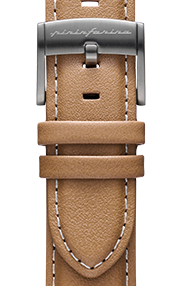 Pininfarina Correa para Reloj - Correa de 22mm de cuero genuino italiano para reloj inteligente Senso Hybrid con hebilla de acero y cierre rápido - Beige con hebilla acero - gris claro