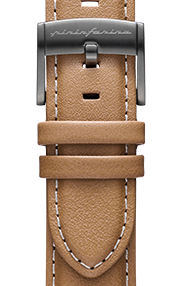 Pininfarina Uhrenarmband - 22 mm breites Armband aus italienischem Leder für Senso Hybrid Smartwatches mit Edelstahlschließe & Quick Release Funktion - Beige mit Edelstahlverschluss - dunkelgrau